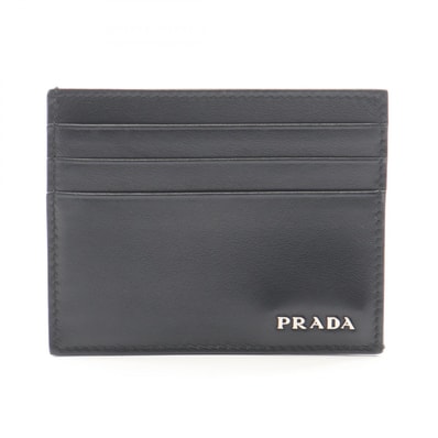 プラダ PRADA カードケース アクセサリー レザー メンズ ブラック系 2M1223 【中古】