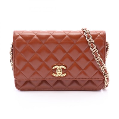 シャネル CHANEL マトラッセ ショルダーバッグ バッグ ラムスキン(羊革) レディース ブラウン系 【中古】