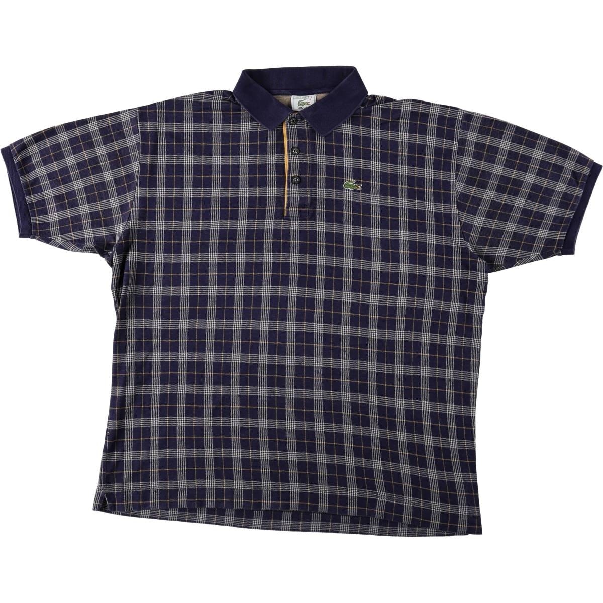 古着 ラコステ LACOSTE 半袖 チェック ポロシャツ 8 メンズXXL相当/eaa667420