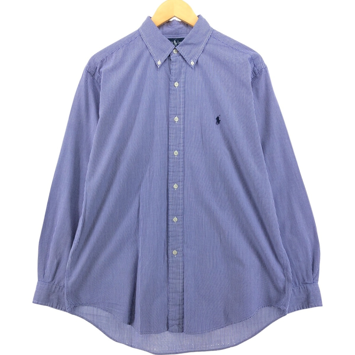 古着 ラルフローレン Ralph Lauren YARMOUTH ギンガムチェック 長袖 ボタンダウンチェックシャツ メンズL相当/eaa555114