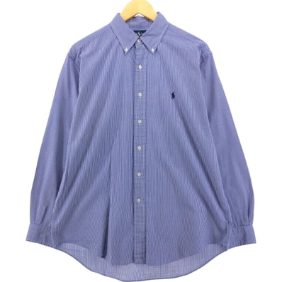 古着 ラルフローレン Ralph Lauren YARMOUTH ギンガムチェック 長袖 ボタンダウンチェックシャツ メンズL相当/eaa555114