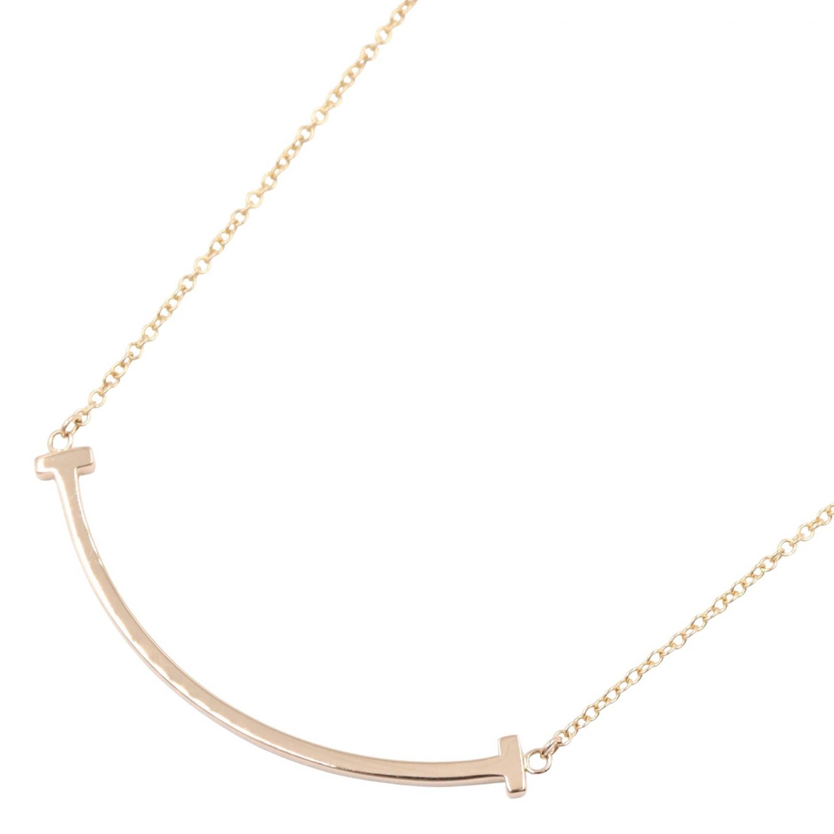 ティファニー TIFFANY&CO Tスマイル スモール ネックレス ネックレス ジュエリー K18PG(ピンクゴールド) レディース ゴールド系 60011678 【中古】