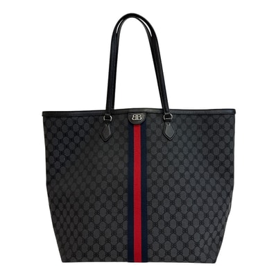 グッチ GUCCI トートバッグ シェリーライン BB柄 ハッカープロジェクトラージトートバッグ グッチ×バレンシアガ 680127 ブラック
