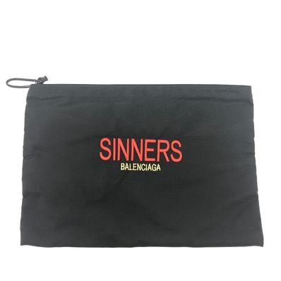 バレンシアガ BALENCIAGA SINNERS ロゴ 459745 セカンド ポーチ カバン 手持ち クラッチバッグ ナイロン ブラック
