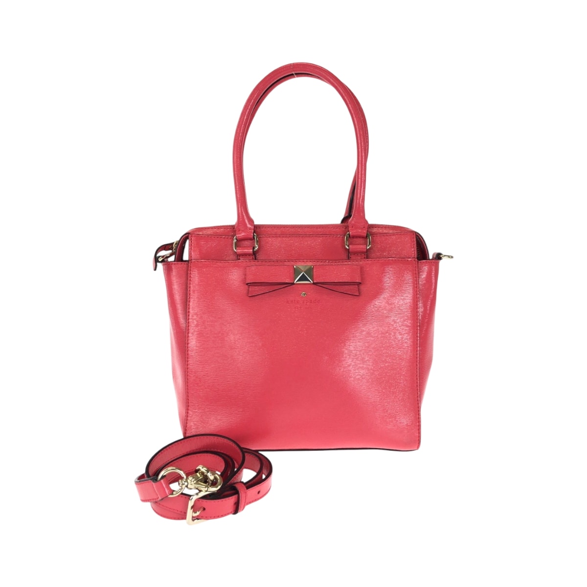 Kate Spade ケイトスペード ピンク ゴールド金具 パテントレザー ショルダーバッグ ハンドバッグ 2way 411423 【中古】