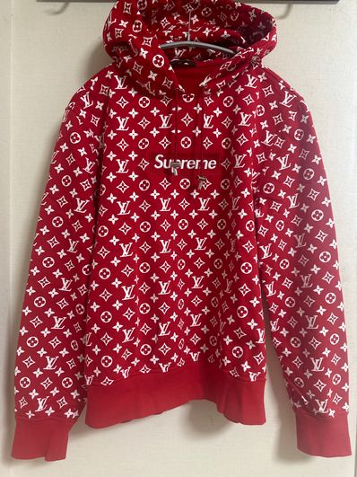 Supreme / Louis Vuitton Box Logo Hooded Sweatshirt "Red"