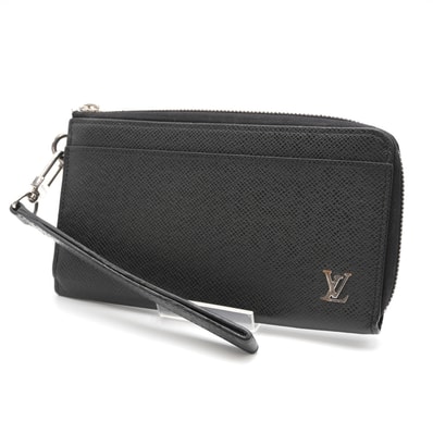 LOUIS VUITTON(ルイ・ヴィトン)ジッピー・ドラゴンヌ タイガ 長財布 ラウンドファスナー ブラック シルバー金具 ストラップ付き M69409【中古】