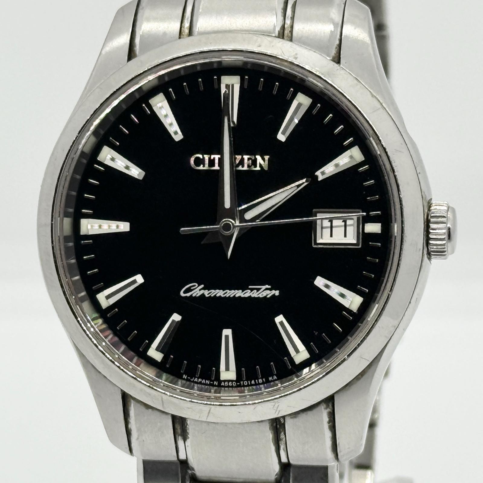 CITIZEN シチズン ザ シチズン クロノマスター 76.3g A660-T006892 ブラック QZ メンズ 腕時計 訳あり