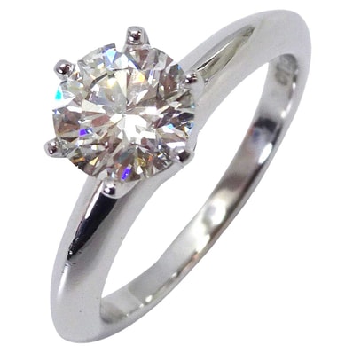 TIFFANY&Co. ティファニー リング・指輪 ソリティア ティファニー セッティング エンゲージリング VS1 プラチナ950/ダイヤモンド1.09CT 11号 (#51) 新品同様【中古】