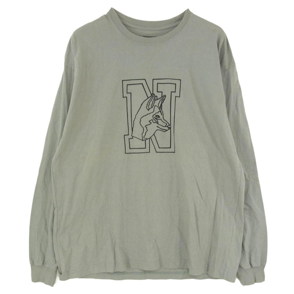 NEIGHBORHOOD ネイバーフッド 22SS 221PCNH-LT06 Wolf Tee ウルフ プリント 長袖 Tシャツ カットソー グレー系 L【中古】