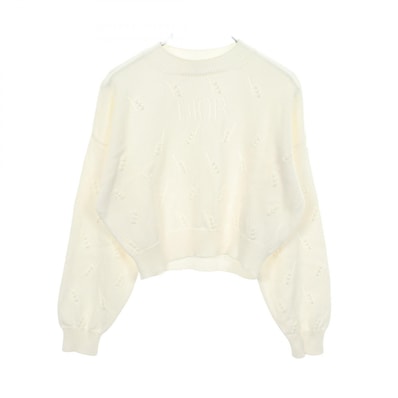ディオール Dior ニット マリニエール ロゴ キッズ ニット 衣料品 トップス コットン レディース ホワイト系 3WBM14PULB 【中古】