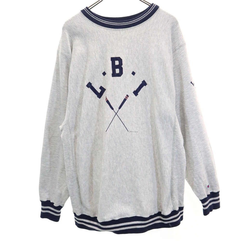 Champion チャンピオン 90s USA製 刺繍タグ NBA L.B.I 長袖 リバースウィーブ スウェット トレーナー XL グレー 裏起毛