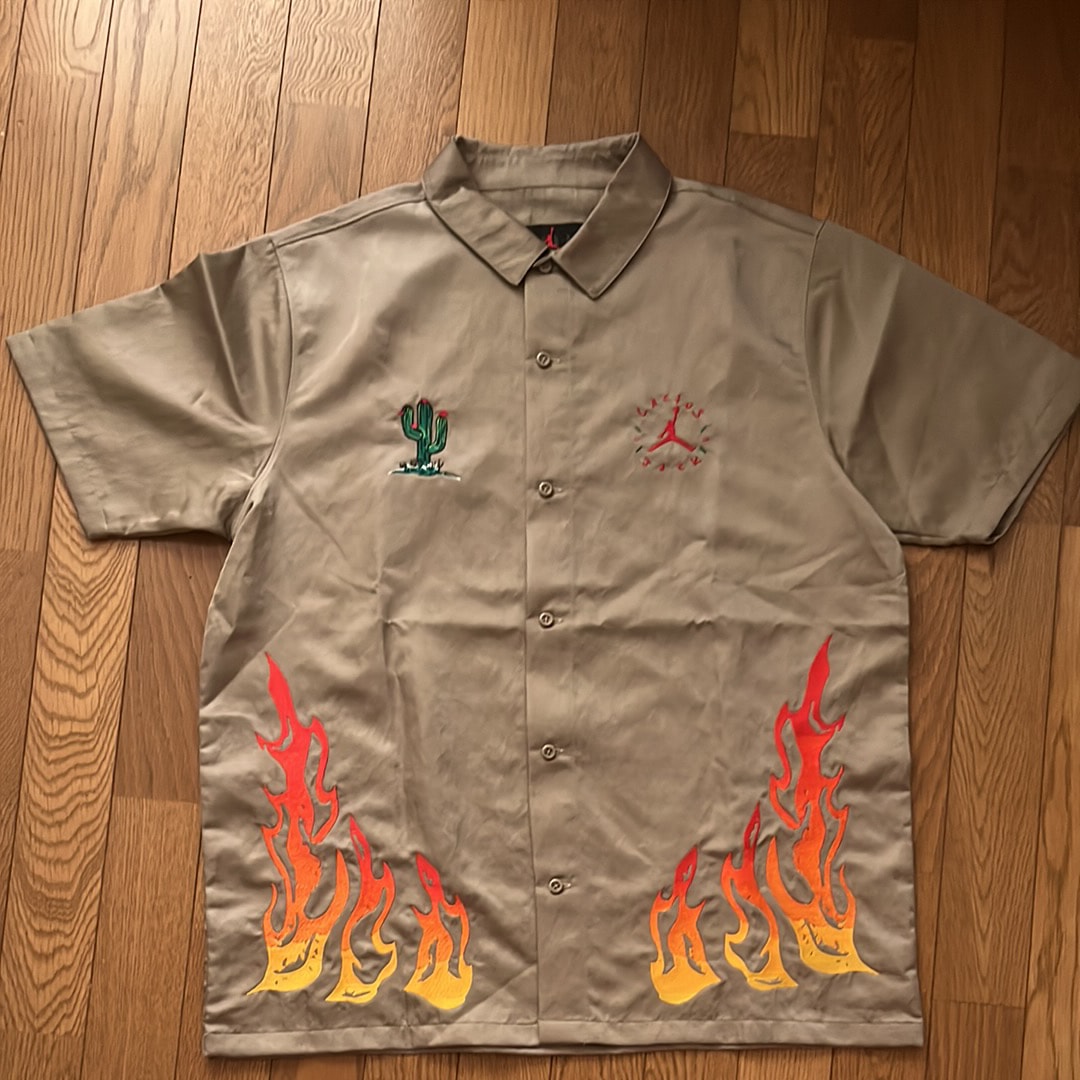 Air Jordan x Travis Cactus Jack Button Down Shirt "Khaki Desert"