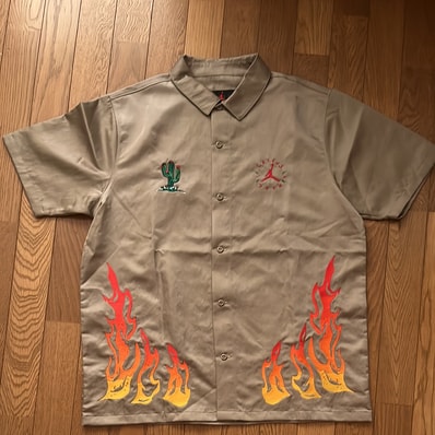 Air Jordan x Travis Cactus Jack Button Down Shirt "Khaki Desert"