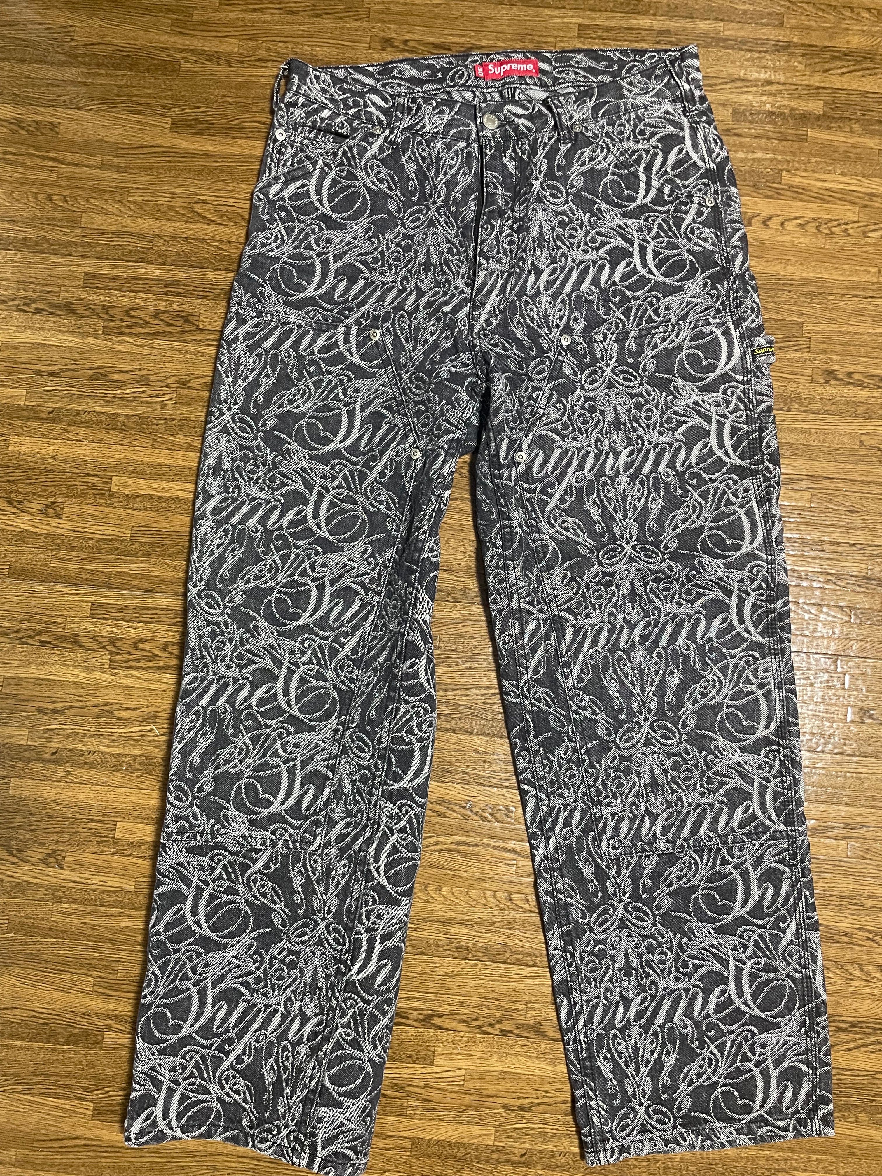 Supreme Script Jacquard Double Knee Denim Painter Pant 