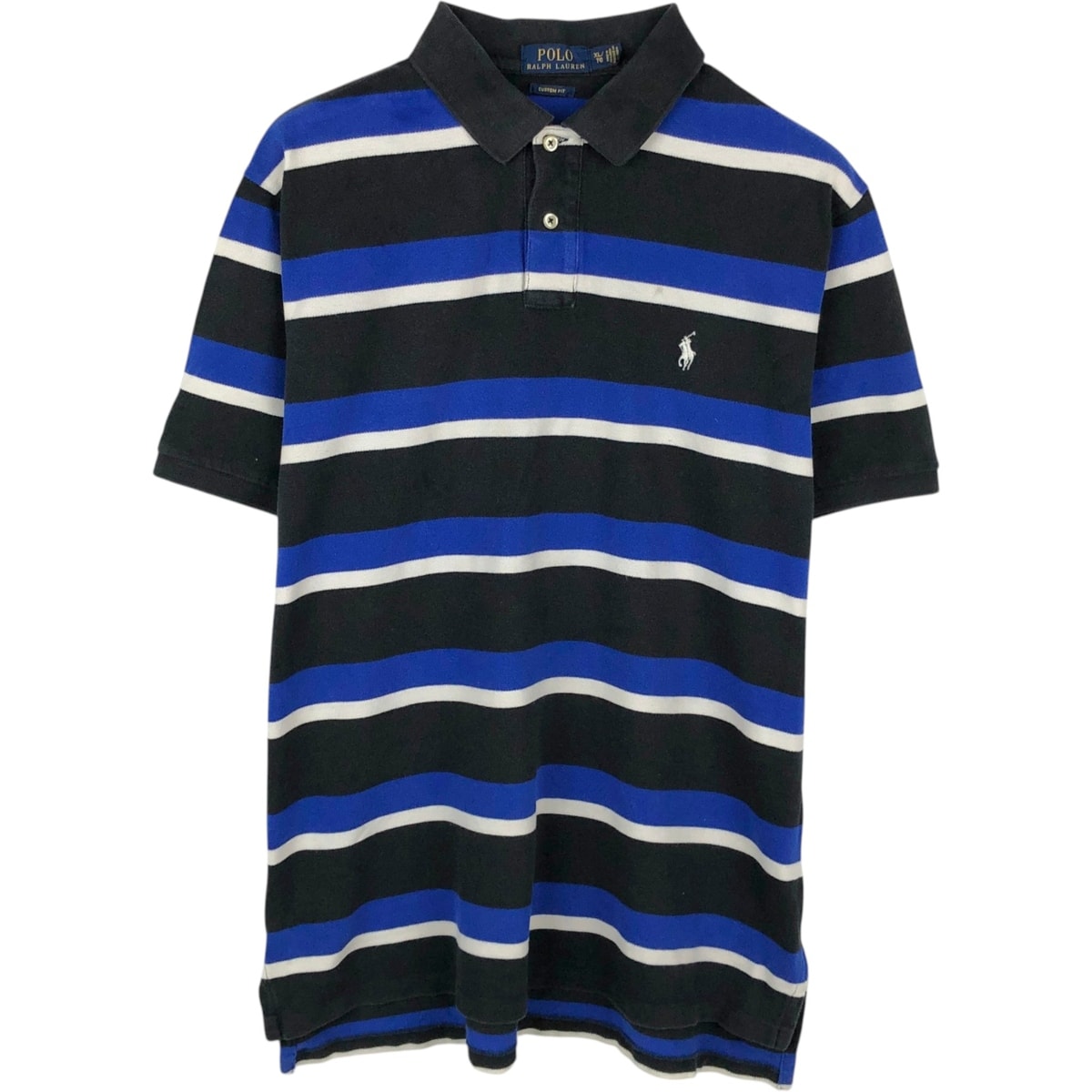 古着 ラルフローレン Ralph Lauren POLO RALPH LAUREN CUSTOM FIT マルチボーダー 半袖 ボーダー ポロシャツ メンズXL相当/eaa666565
