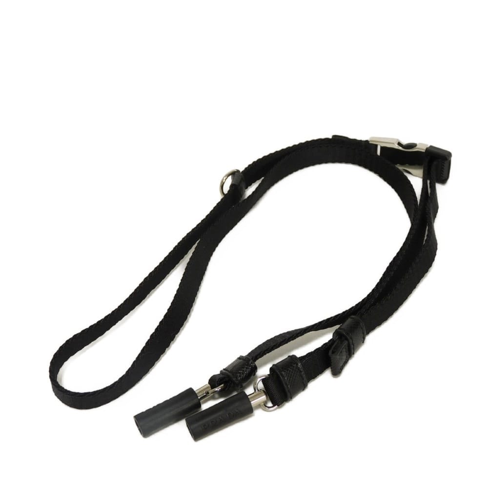 PRADA プラダ AirPods キャリー ネックレス ラバー マグネット イヤホン Dリング シルバー ロゴ ナイロン ブラック ストラップ 2ZD007