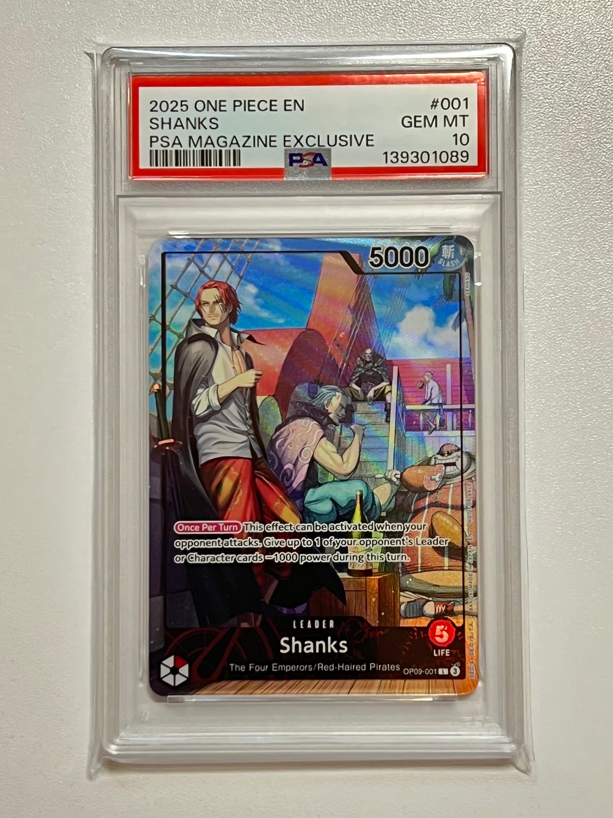 シャンクス L [OP09-001]【英語版】(プロモーションカード「PSA限定コラボプロモカード」)