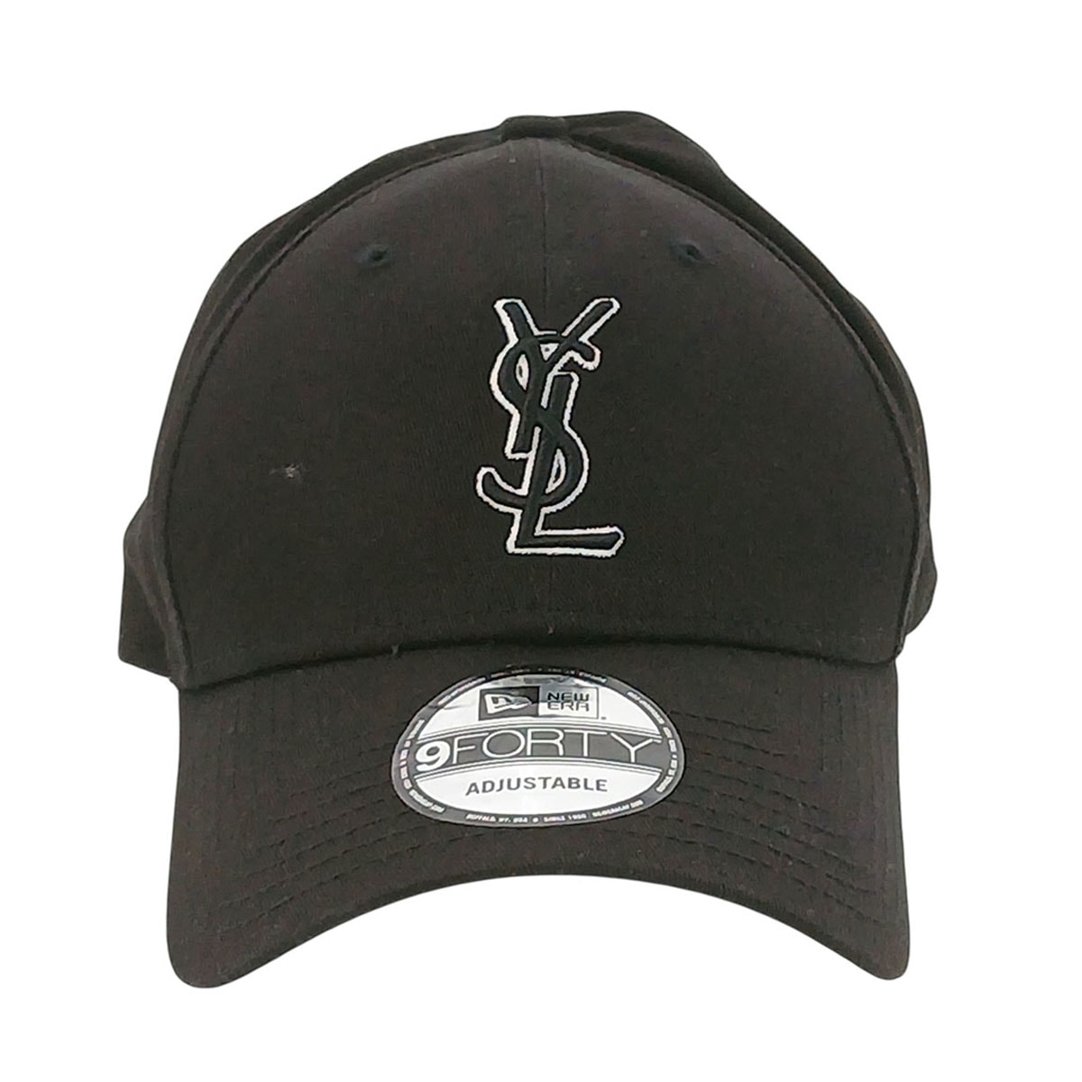 SAINT LAURENT サンローラン ニューエラ YSL コラボキャップ モノグラム刺繡 キャップ 687687 コットン ブラック メンズ【中古】