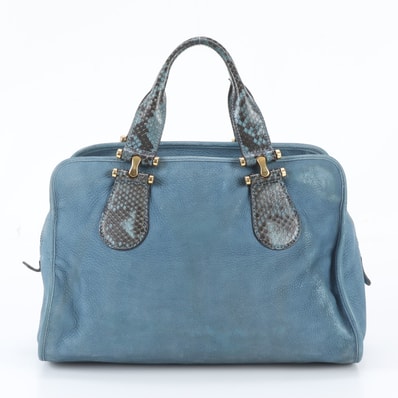 ■美品 グッチ ヌバック 323657 ハンドバッグ パイソン レザー