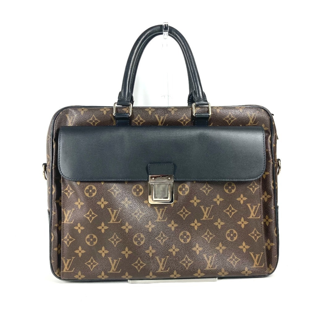 ルイヴィトン LOUIS VUITTON ソフト ブリーフケース M56719 モノグラムマカサー 2WAYバッグ ショルダーバッグ カバン 書類バッグ ビジネスバッグ モノグラムマカサーキャンバス ブラウン