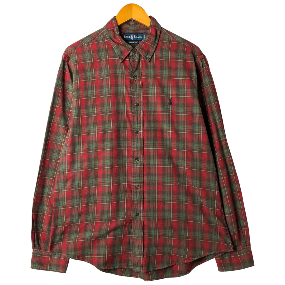古着 ラルフローレン Ralph Lauren CUSTOM FIT 長袖 ボタンダウンチェックシャツ メンズL相当/eaa599807