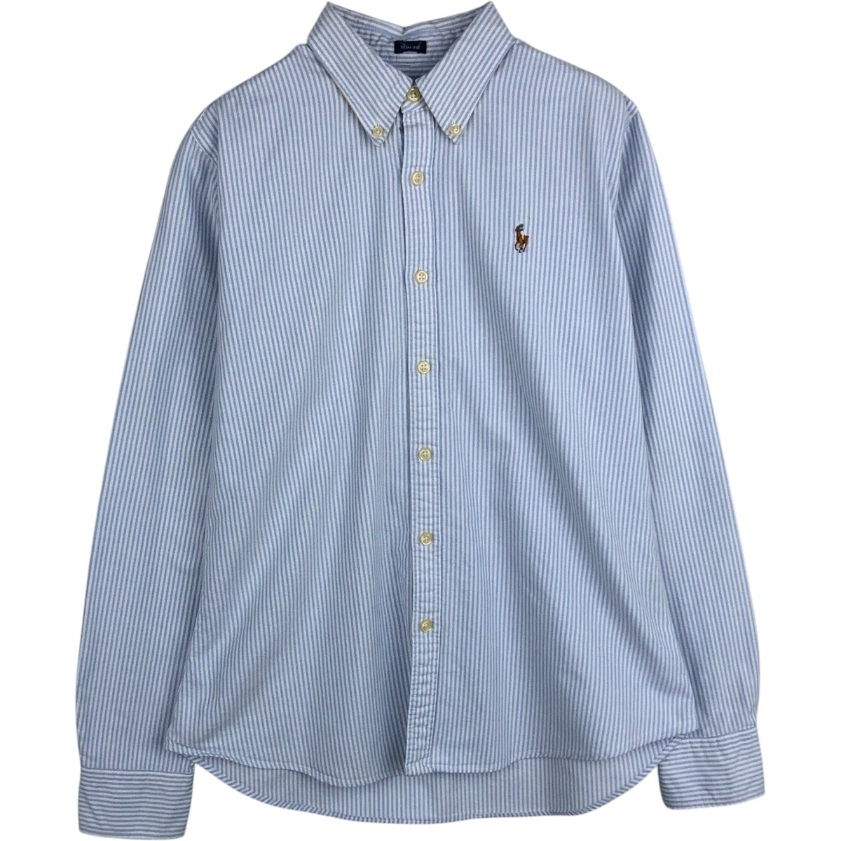 古着 ラルフローレン Ralph Lauren SLIM FIT スリムフィット 長袖 ボタンダウンストライプシャツ レディースS相当/eaa631836