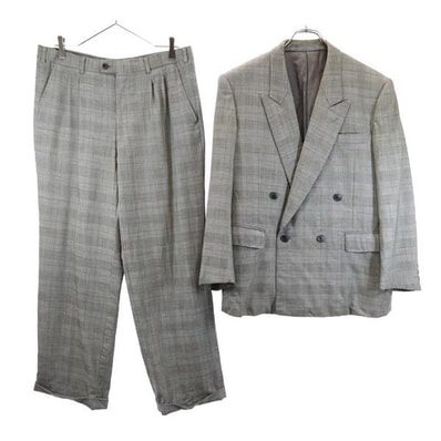 LANVIN ランバン ダブル スーツ 上下セットアップ ST46-54 グレー系