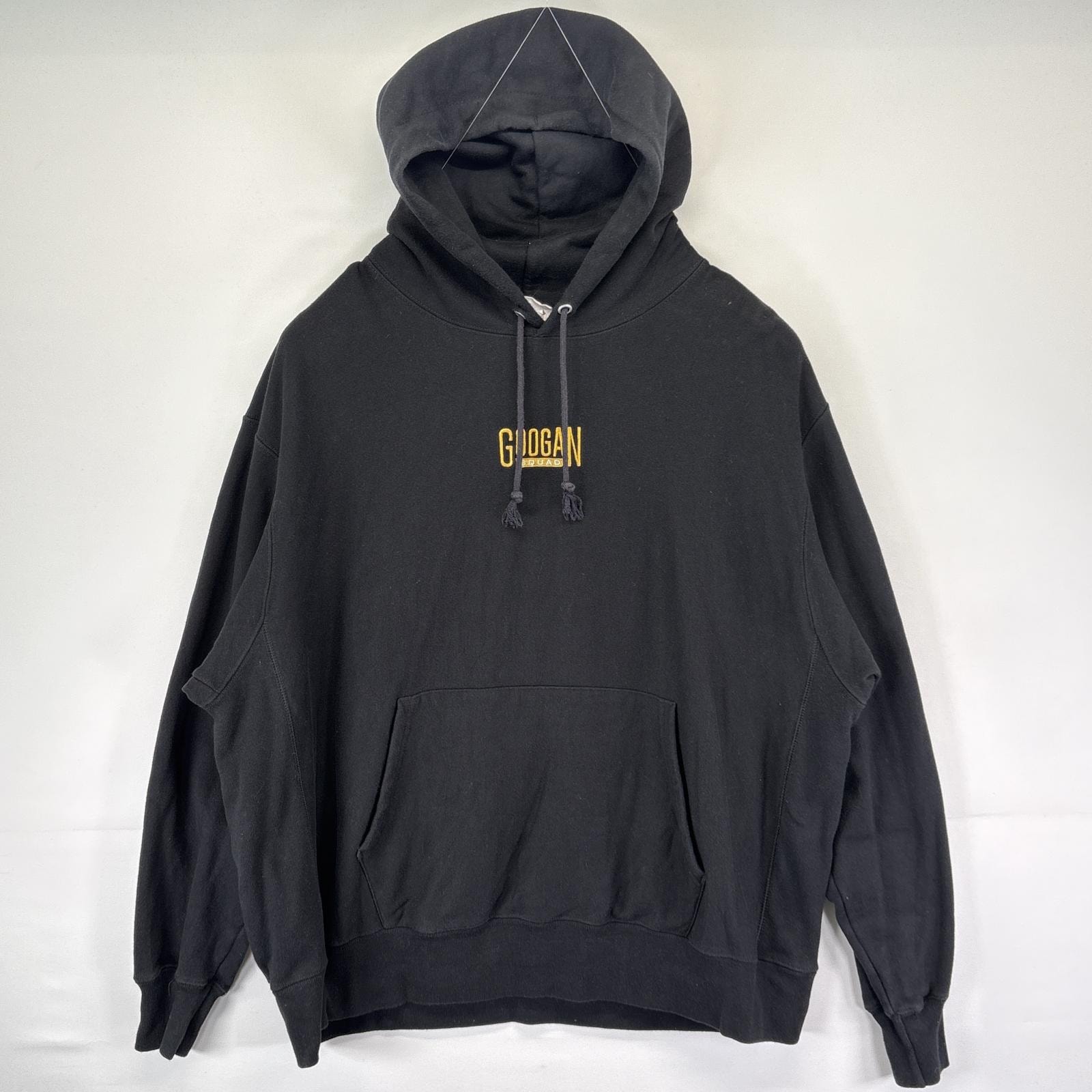 古着 チャンピオン Champion パーカー プルオーバー リバースウィーブ 大きいサイズ ワンポイントロゴ フーディ 2XL ブラック メンズ