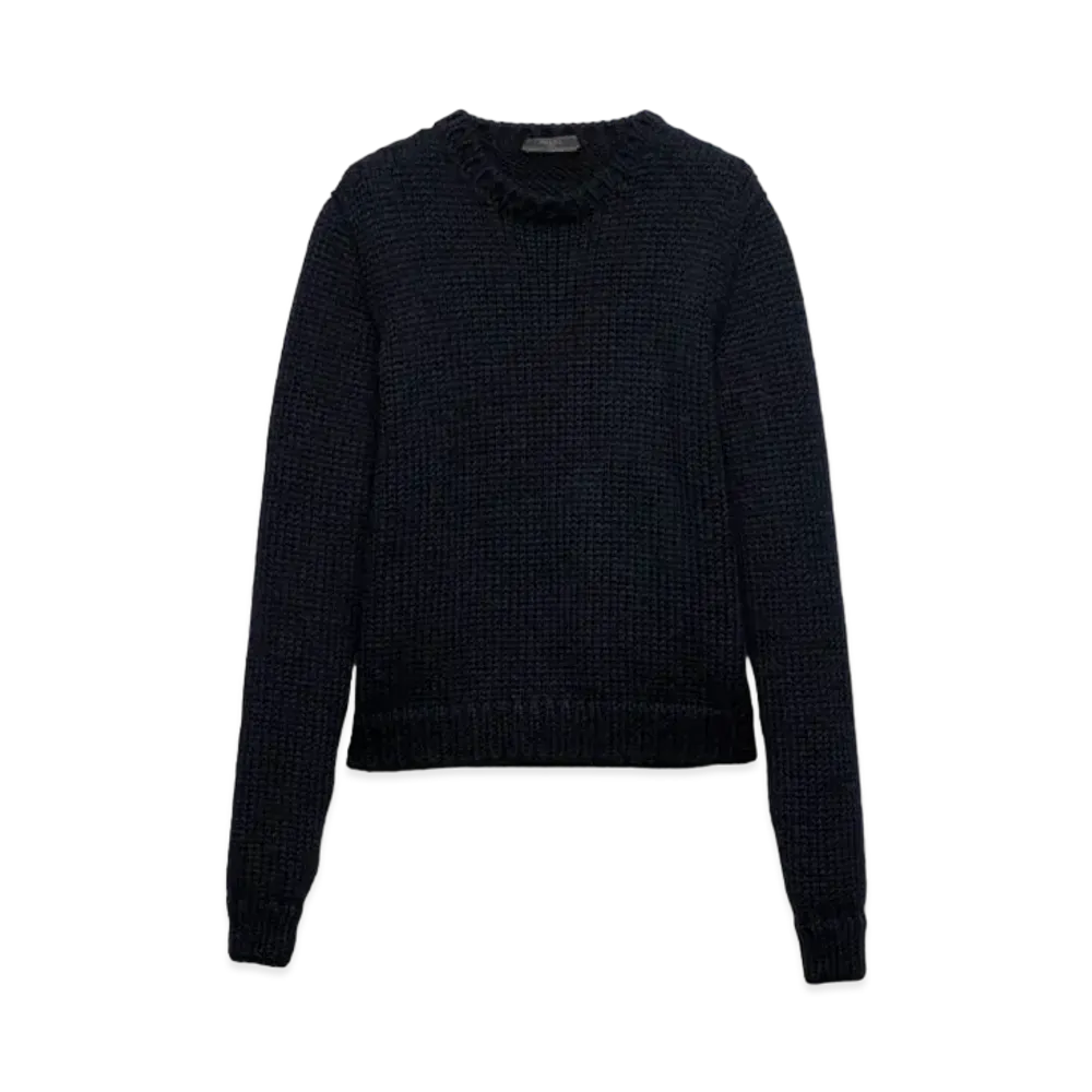 PRADA Men's Wool Crew-Neck Sweater "Navy"
