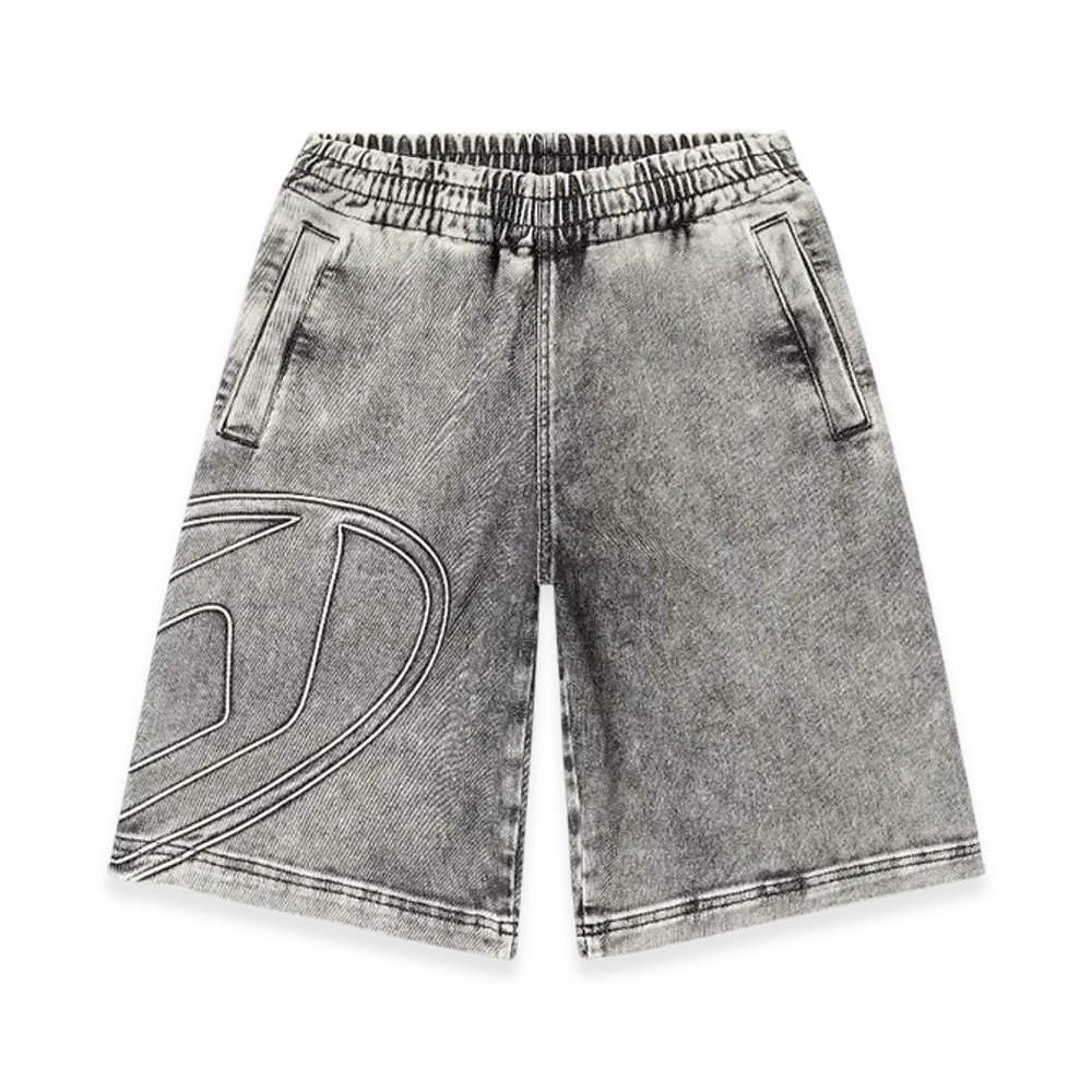 Diesel D-Enny-S Track Track Denim Bermudas With Oval D "Gray"