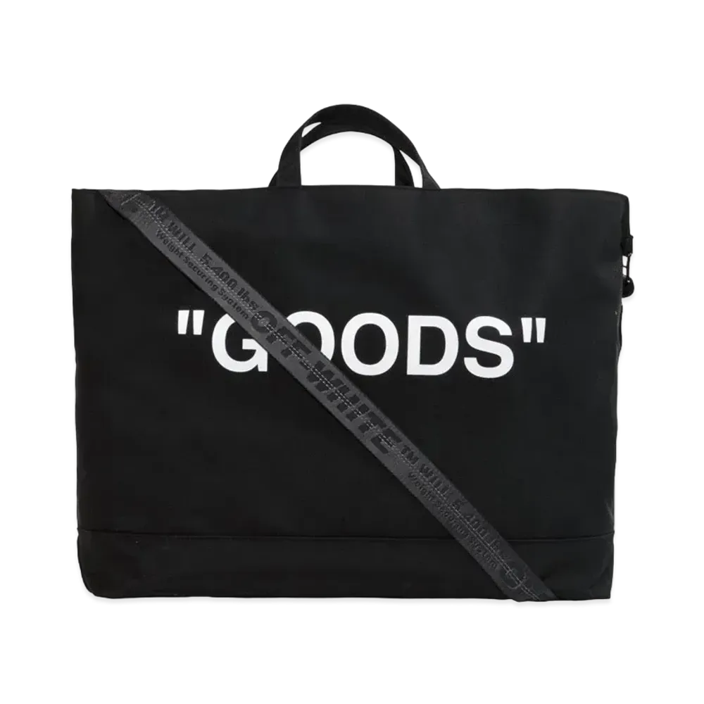 OFF-WHITE Quote Tote Bag "GOODS" "Black"