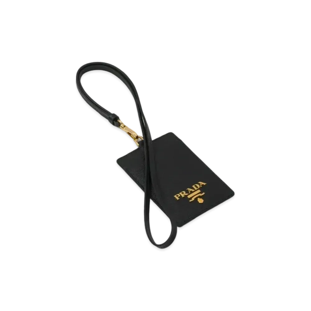 PRADA Saffiano Leather Badge Holder "Black"
