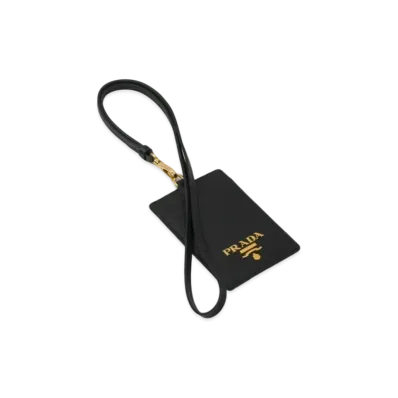 PRADA Saffiano Leather Badge Holder "Black"