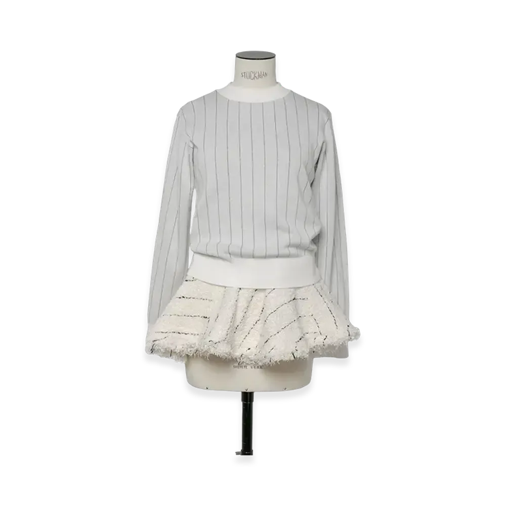 sacai Tweed x Knit Pullover "Off White"
