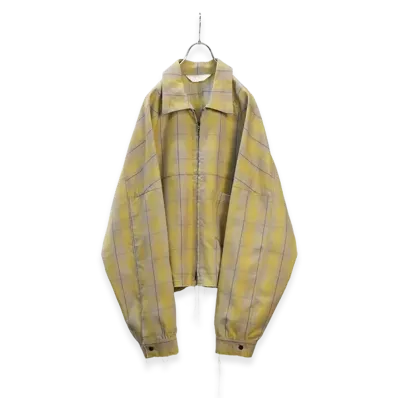 ANCELLM C/R Check Short Zipup Shirt Jacket "Yellow"