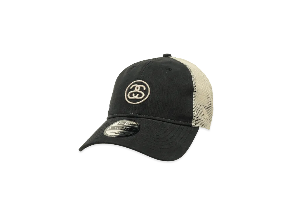 Stussy x NEW ERA 9Twenty SS Link Trucker "Black"