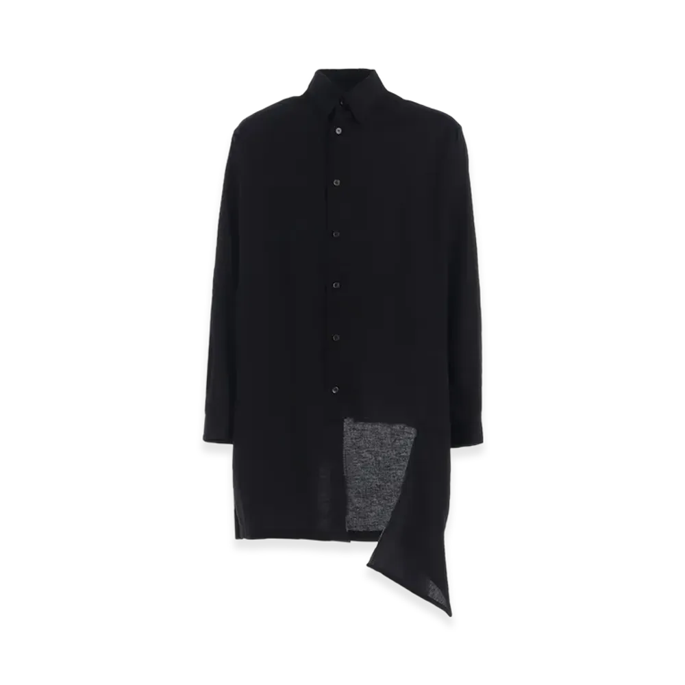 Ground Y Light Cotton Twilll Wash Onc Left Front Cut-Out Shirt "Black"