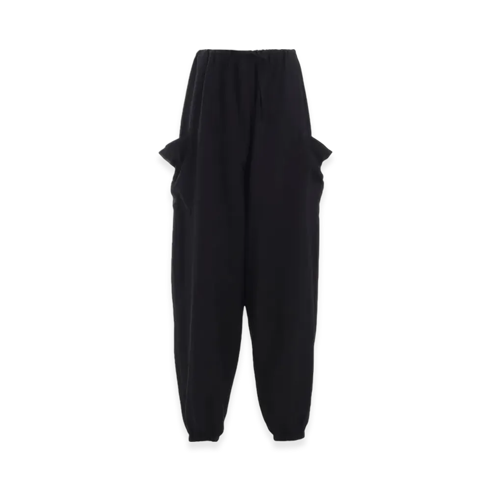 Yohji Yamamoto Cu/W High Twisted Gabardine Relaxed Fit Pants "Black"