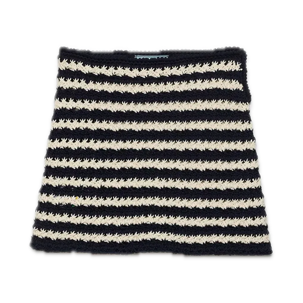 PRADA Cotton Crochet Mini Skirt "Blue"
