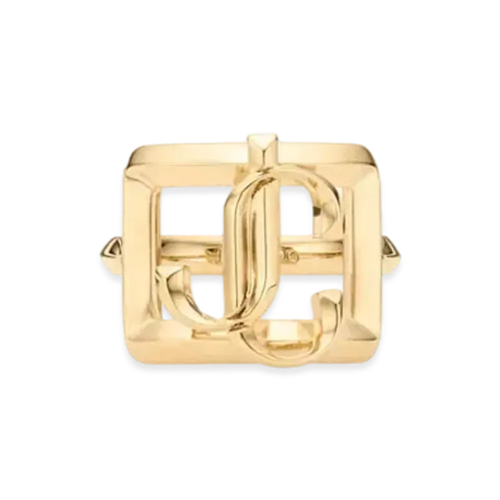 Jimmy Choo Square JC Slim Ring "Gold"