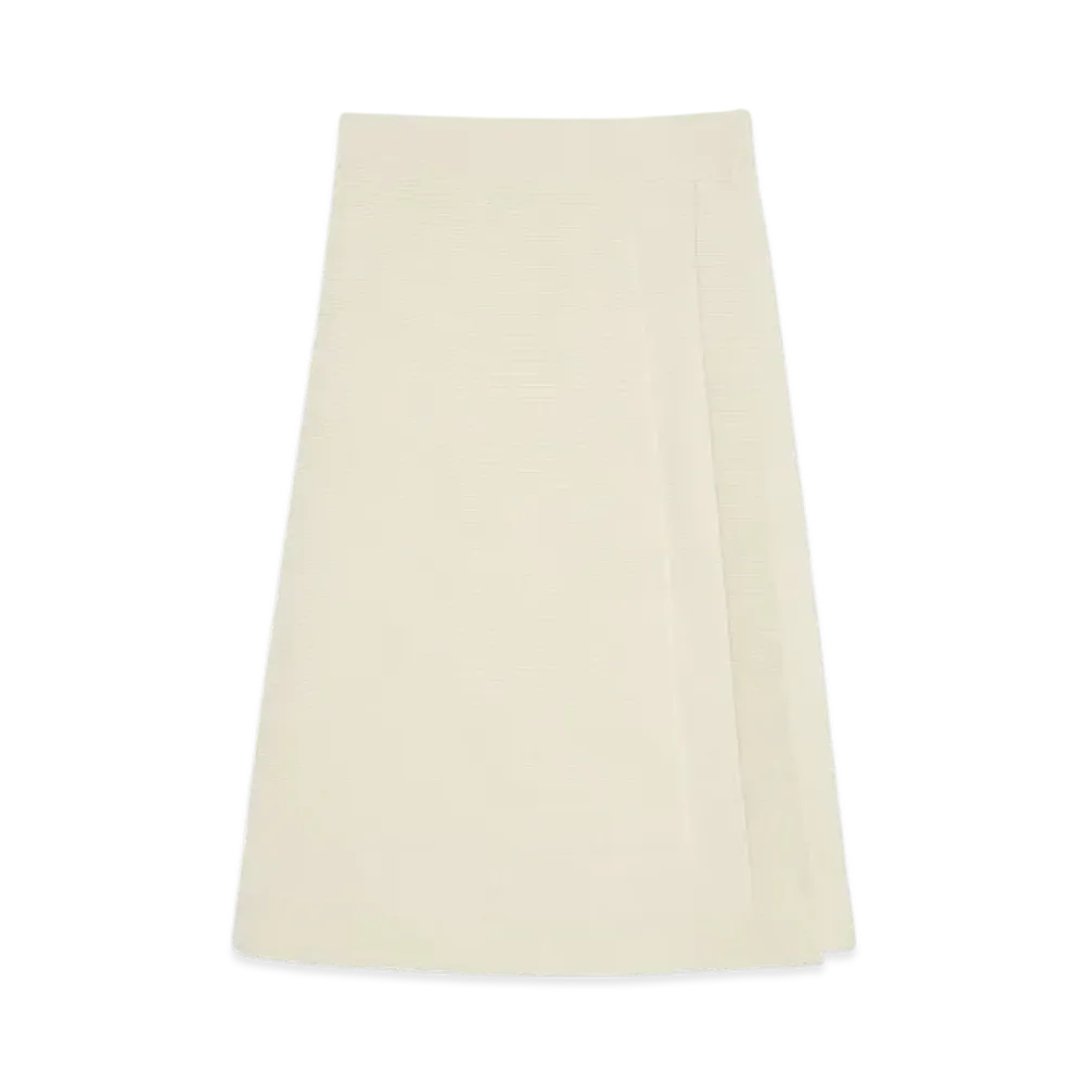 Jil Sander Wool Blend Wrap Skirt "Stone"