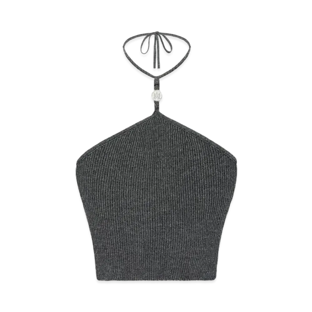 AMIRI Women'S Lurex Halter Top "Black"