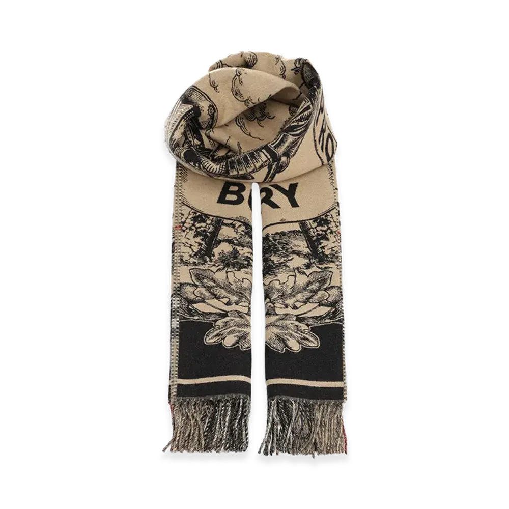 Burberry Embroidered Cashmere Scarf "Printed"