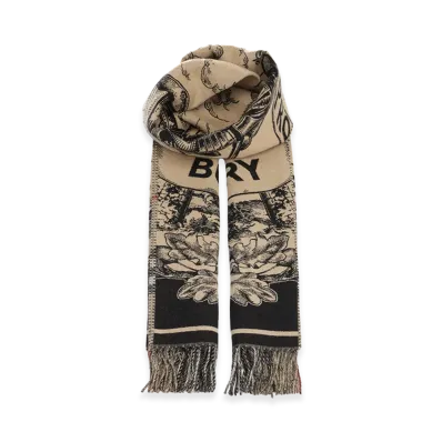 Burberry Embroidered Cashmere Scarf "Printed"