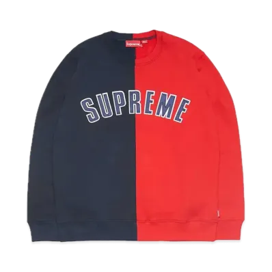 Supreme Split Crewneck Sweatshirt "Navy"