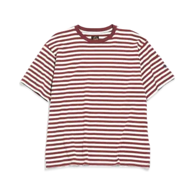 Needles S/S CREW NECK TEE - COTTON STRIPE JERSEY "Brown"