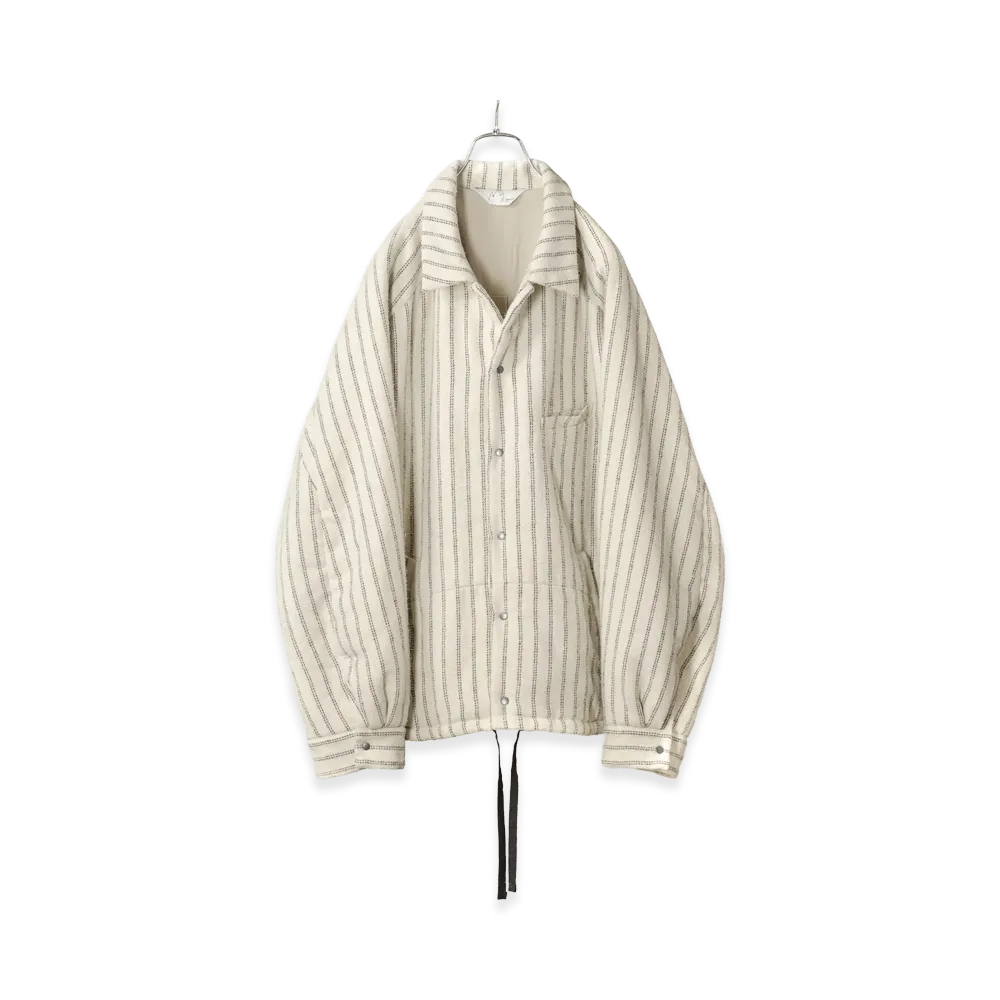 ANCELLM Stripe Padded Shirt "Ivory"