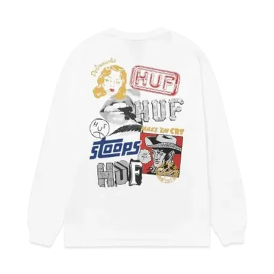 HUF Mashup LS Tee "White"