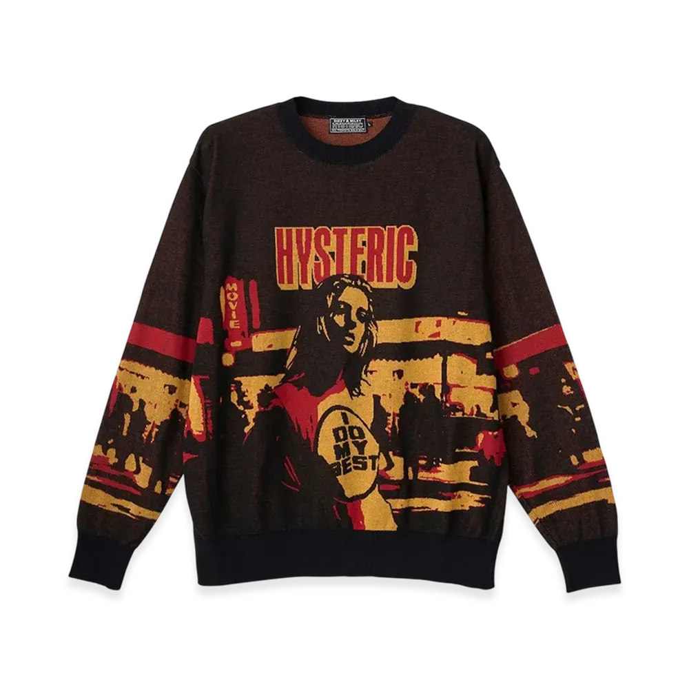 HYSTERIC GLAMOUR East Village 75 Jacquard Sweater "Black"